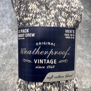 Weatherproof Vintage Boot Crew Socks 3-Pack - Black and Gray